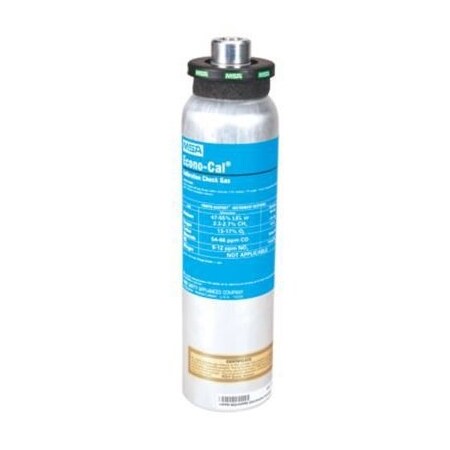 Msa Safety Calibration Cylinder, Gas, 58 L, (Ch4)-1.45%, (O2)-15%, (Co)-60 Ppm, (No2)-10 Ppm 10058034
